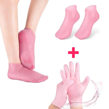 Kit Spa para Mãos e Pés HidraLuxe™ - Sellve (Luvas e Meias Hidratantes Premium de Silicone)