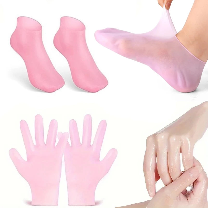 Kit Spa para Mãos e Pés HidraLuxe™ - Sellve (Luvas e Meias Hidratantes Premium de Silicone)