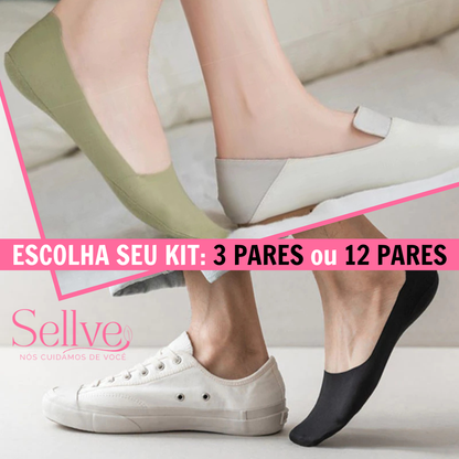 KITS COM 3 e 12 PARES - Meias Invisíveis Unissex, Respiráveis e Antiderrapantes - Sellve